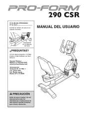 ProForm 290 Csr Bike Spanish Manual