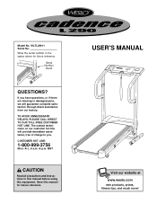 Weslo Cadence L290 Treadmill English Manual