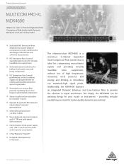 Behringer MDX4600 V2 Product Information Document