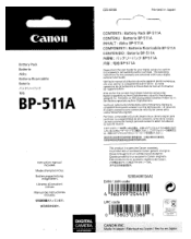 Canon BP 511 Instruction Manual