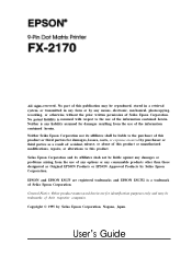 Epson FX-2170 User Manual
