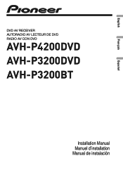 Pioneer AVH-P3200BT Installation Manual