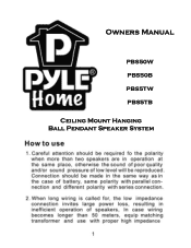 Pyle PBS50W PBS50B Manual 1