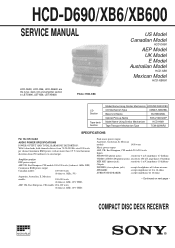 Sony HCD-D690 Service Manual