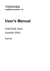 Toshiba Portege Z930 PT235C Users Manual Canada; English