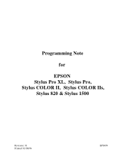 Epson Stylus Pro Programmer's Reference