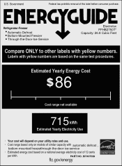 Frigidaire FFHB2750TP Energy Guide