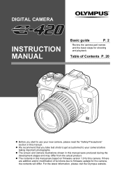 Olympus E420 E-420 Instruction Manual (English)