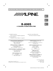 Alpine R-A90S Owners Manual
