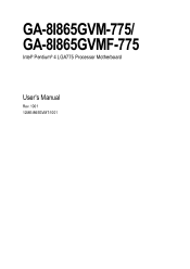 Gigabyte GA-8I865GVM-775 Manual
