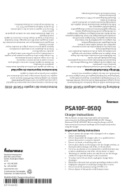 Intermec CK3X PSA10F-050Q Charger Instructions