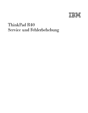 Lenovo ThinkPad R40e German - Service and Troubleshooting Guide for R40, R40e