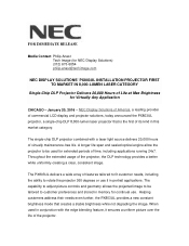 NEC NP-PX803UL-WH Launch Press Release