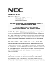 NEC NP-V260X Press Release