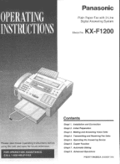 Panasonic KXF1200N4 KXF1200N4 User Guide