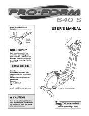 ProForm 640s Uk Manual