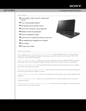 Sony DVP-FX921K Marketing Specifications