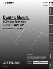 Toshiba 27HL85 User Manual