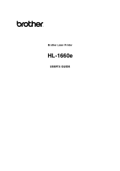 Brother International HL-1660E Users Manual - English