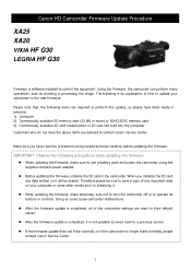 Canon VIXIA HF G30 Firmware Upgrade