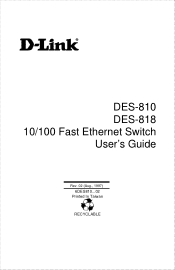 D-Link DES-818 User Guide