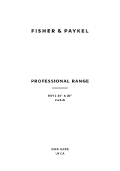 Fisher and Paykel RDV3-366-L User Guide Dual Fuel Cooker