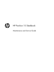 HP Pavilion 15-b100 HP Pavilion 15 Sleekbook Maintenance and Service Guide
