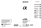 Sony DSLR A900 Instruction Manual