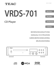 TEAC VRDS-701 Owners Manual Deutsch Italiano Nederlands Svenska