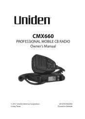 Uniden CMX660 Owners Manual