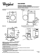 Whirlpool WGD7540FW Dimension Guide