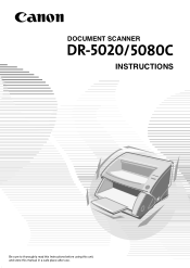Canon imageFORMULA DR-5080C High Speed Color Instruction Manual