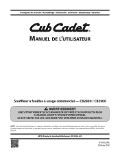Cub Cadet CB 2900 Operation Manual