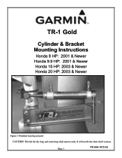 Garmin TR-1 Gold Marine Autopilot Cylinder and Bracket Mounting Instructions - Honda 8 9.9 15 and 20 HP 2001 and Newer