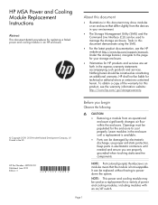 HP MSA2324sa HP MSA Power and Cooling Module Replacement Instructions (481595-003, June 2013)