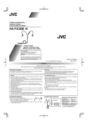 JVC HA-FX38M Operation Manual