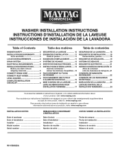 Maytag MVWP576K Installation Instructions