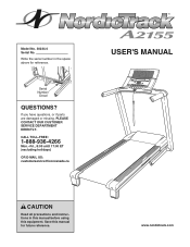 NordicTrack A2155 Treadmill English Manual