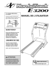 NordicTrack E3200 Treadmill French Manual
