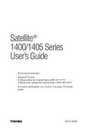 Toshiba Satellite 1405-S152 Satellite 1400/1405-S151/S152 Users Guide (PDF)