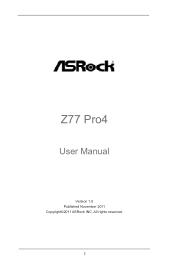 ASRock Z77 Pro4 User Manual