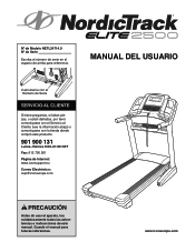 NordicTrack Elite 2500 Treadmill Spanish Manual