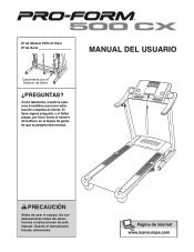 ProForm 500 Cx Treadmill Spanish Manual
