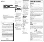 Sony ICF-CD523 Operating Instructions