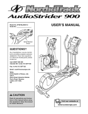 NordicTrack Audiostrider 900 Elliptical English Manual