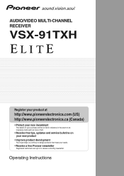 Pioneer VSX-91THX Owner's Manual