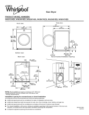 Whirlpool WGD95HEDW Dimension Guide