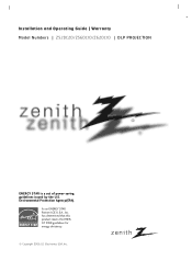 Zenith Z52DC2D Operation Manual