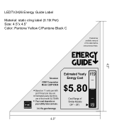 Coby LEDTV2426 Energy Guide Label
