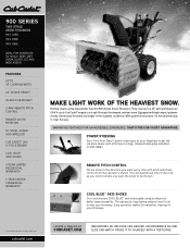Cub Cadet 945 SWE Two-Stage Snow Thrower 900 Series Snow Throwers Brochure
